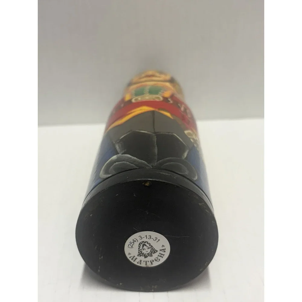 Russian Matryoshka Wooden Nesting Doll Vodka‎ Mini Bottle Holder Soldier 7.5 in